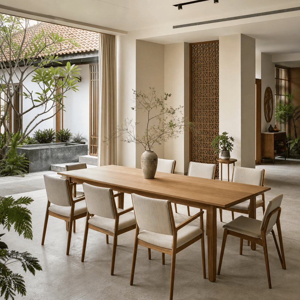 Bộ bàn ăn gỗ sồi 6 ghế