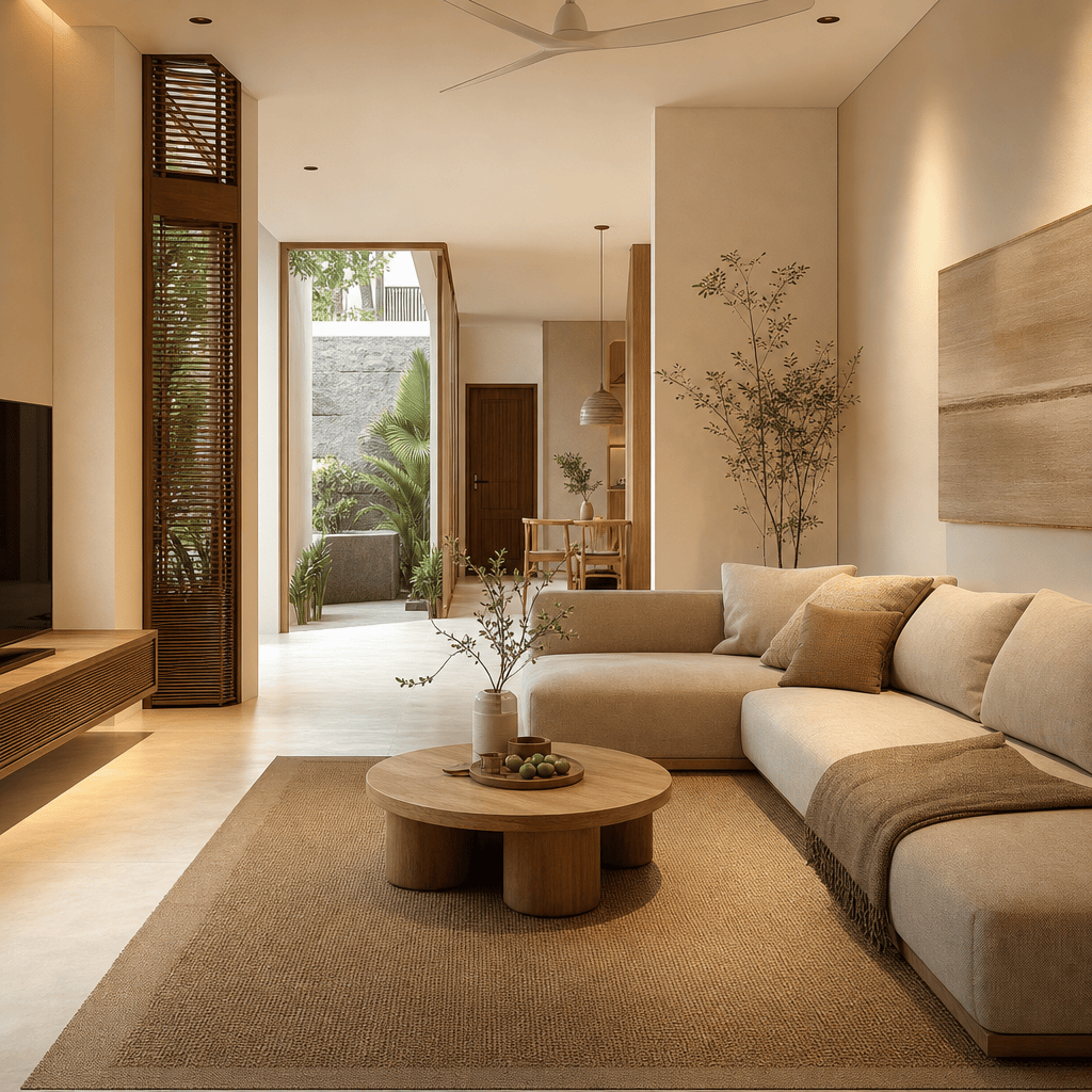 Bàn trà gỗ sồi tròn