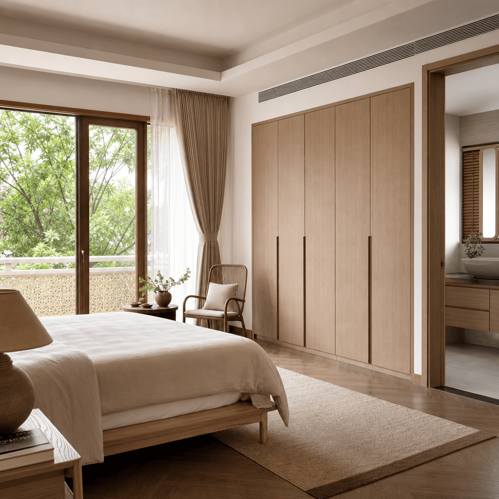 Tủ quần áo gỗ sồi cánh lùa